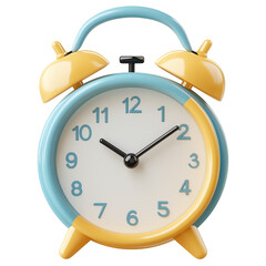 3D alarm clock on transparent png background