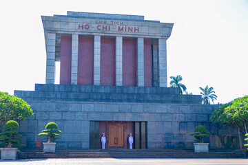Ho Chi Minh mausoleum view in Hanoi city in Vietnam