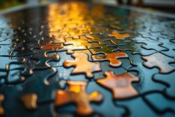 Reflective puzzle image, projecting intelligent ingenuity