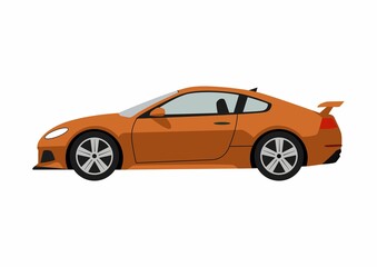 orange luxury sports car isolated on white, a fast and stylish automotive design