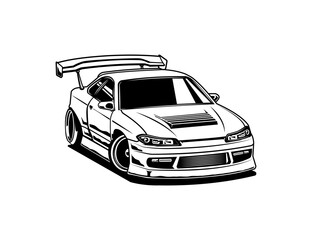 90s car image in vector file graphic illustration