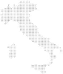Italy – square dot grid vector map (Web Mercator projection, PPT-compatible & fully editable)