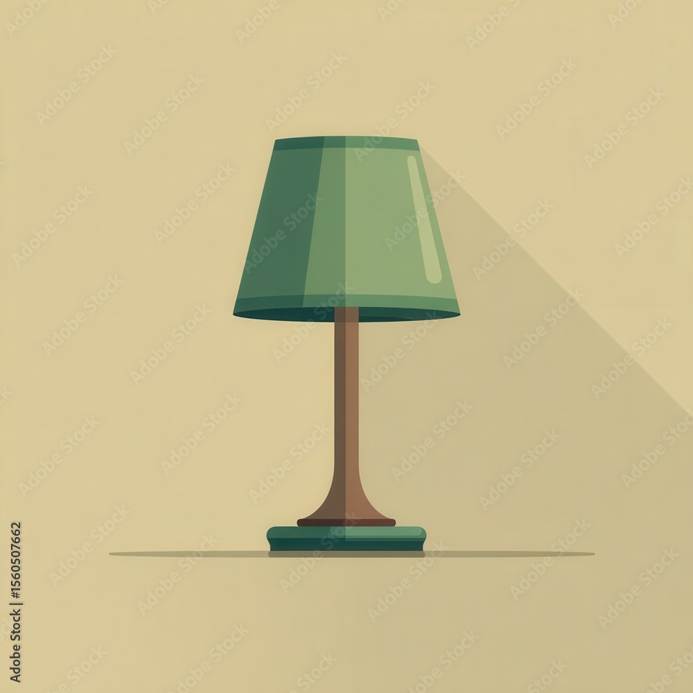 Poster flat design of a simple table lamp.