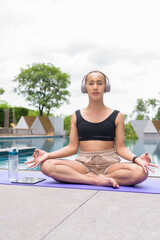 non binary gay man doing yoga exercise