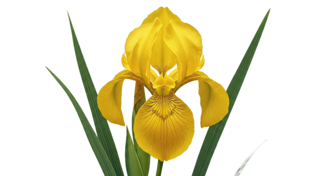 Isolated Iris Pseudacorus (Yellow Iris) - Vibrant Water Flag Flower