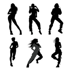 silhouettes of dancing girls