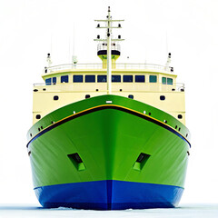 cruise ship isolated on white