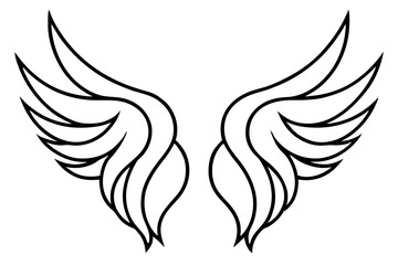 "Minimalist Angel Wings Line Art Set – Spiritual Feathered Wing Outlines"