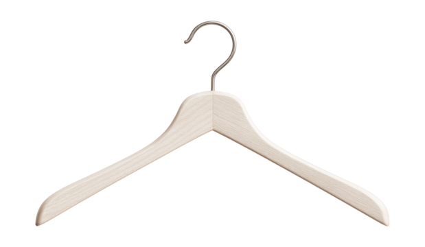 Minimalist wooden hanger with a whitewash finish, perfect for Scandinavian-style home interiors.
