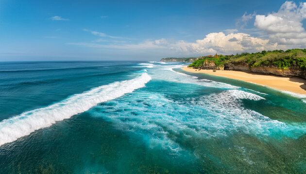 bali indonesia january 22 2018 ocean waves on pandava beach bali 4k