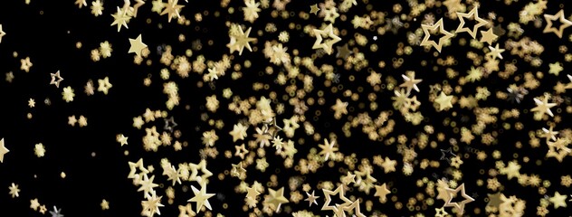 Shimmering gold stars on black. Perfect for holidays, celebrations, and more!