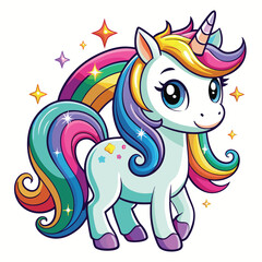 Bright Colorful Rainbow over Clear Blue Sky