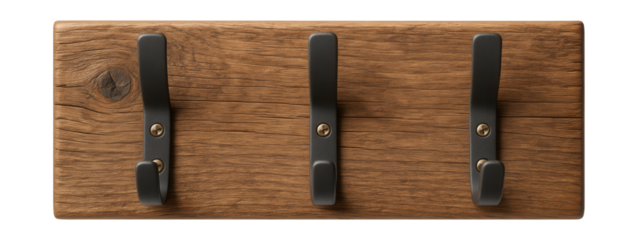 Reclaimed wood coat hook with industrial metal accents, suitable for an eco-conscious loft apartment.