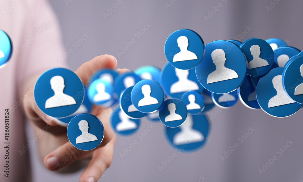 Aufkleber boost your business with strong networking. image shows digital connections.