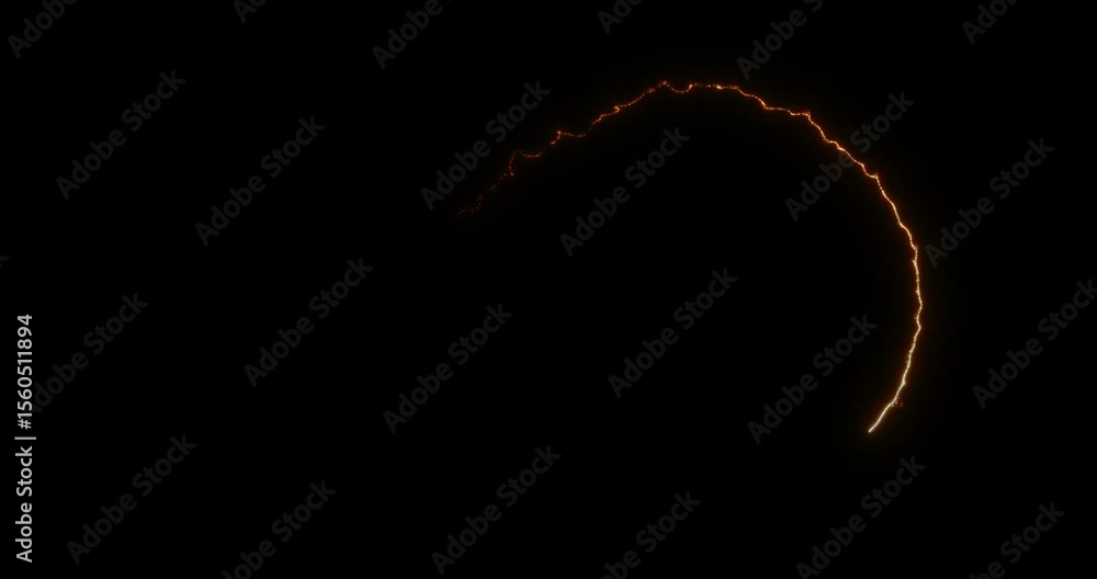 Sticker a trail of sparks left by a rocket. flight of fireworks. abstract animation.