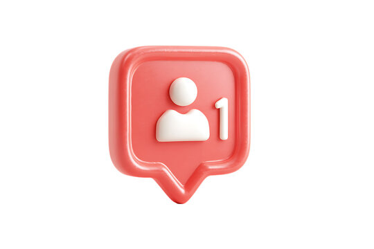 3D render of a social media follower notification.