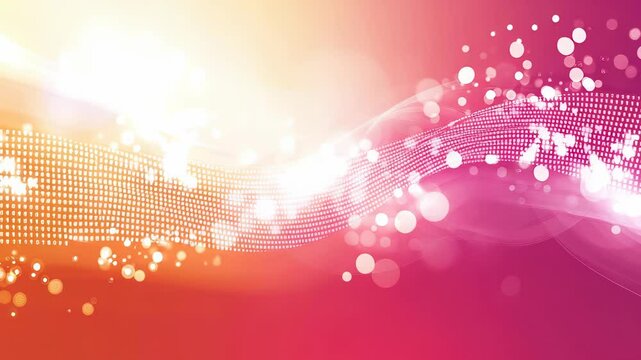 Abstract digital background with glowing particles and flowing binary code visuals