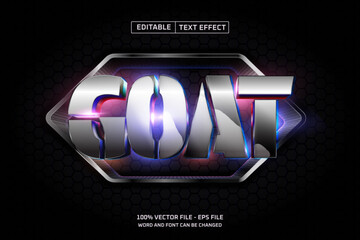 Goat Editable Text Effect with Light Futuristic Background