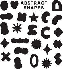 Black and White Icon Set with Hearts Stars and Symbolic Design Elements