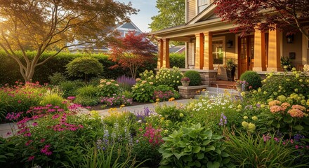 Fototapeta premium A beautiful garden of a house