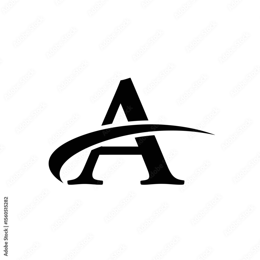 Fototapete a black letter a with a swoosh on a white background creating a simple and elegant logo design eleme