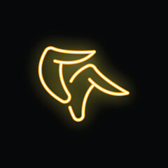 Glowing neon sign showing a chicken leg piece, perfect for attracting hungry customers