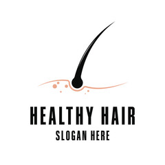 healthy hair logo design concept for dermatology and hair care