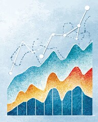 A vibrant abstract representation of financial growth, featuring colorful graphs and dynamic lines, capturing the essence of data analysis and business success.