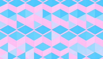 Obraz premium Pastel blue and pink geometric pattern creates a modern, abstract design with a fun, playful vibe perfect for backgrounds or textiles.