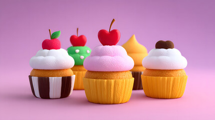 Birthday cake 3D rendering anniversary celebration material