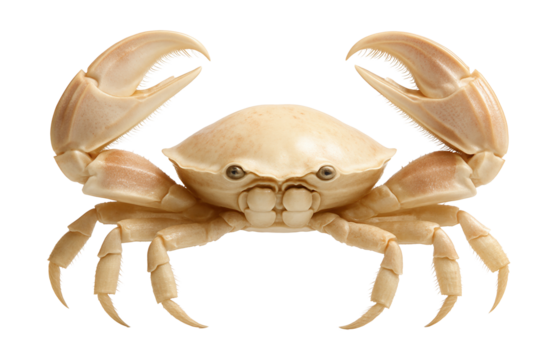 Porcelain crab with flattened body and large, fan-like claws