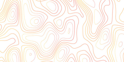 Fototapeta premium Topographic canyon geometric map relief texture with curved layers and shadow. abstract White background with a beautiful pattern, Topographic contour lines vector map seamless pattern vector.