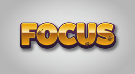 Bold Golden Focus Text Effect  Eye-Catching Typography Design