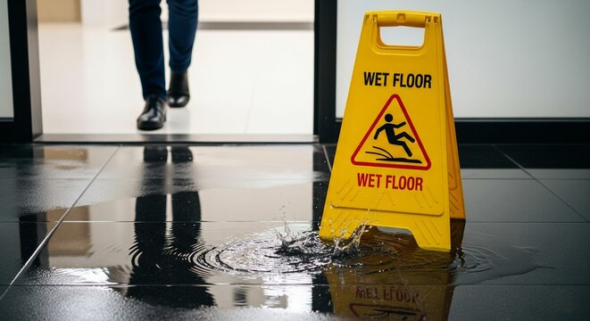 caution wet floor sign