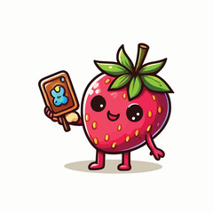 vector style cute unique undead monster mascot illustration