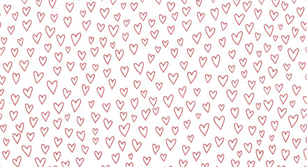 Red Hearts On Black Background A Scattered Pattern Illustration Isolated Transparent Background