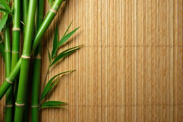 Subtle green bamboo texture, natural woven mat background, organic, serene