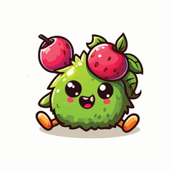 vector style cute unique undead monster mascot illustration