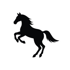 A jumping horse silhouette vector art illustration