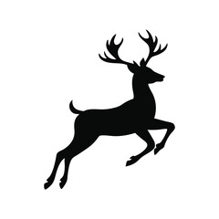 A jumping deer silhouette vector art illustration