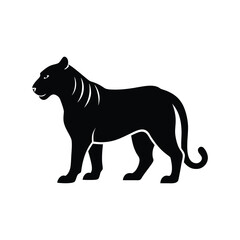 A silhouette tiger vector art illustration