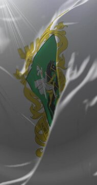 Flag of Curico, Maule Region Flag, Chile. Loop. 4K Vertical