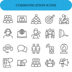 Set of communication icons displayed in a grid.