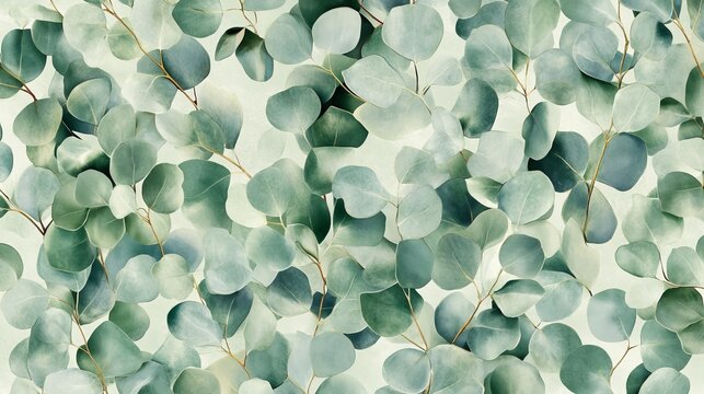 dekstop wallpaper background of real green eucalyptus leaves 