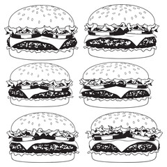 Smash Burger black Vector. Smash Burger Vector bundle.  Smash Burger black  vector, illustration, lineart bundle 