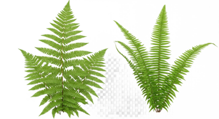 Isolated Polystichum Setiferum & Matteuccia Struthiopteris - Woodland Ferns