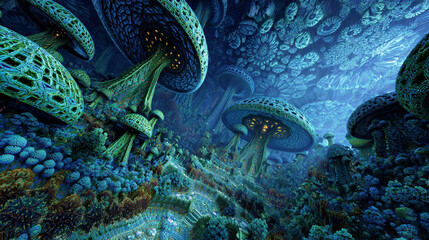 意識の森を彷徨う｜キノコと古代遺跡が共鳴するサイケデリック神話世界4K