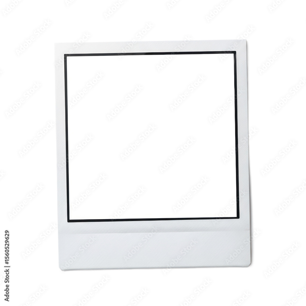 Poster white polaroid frame square shape isolated on transparent background