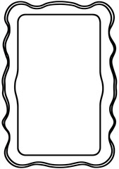 Wavy rectangular frame with double border creating empty space