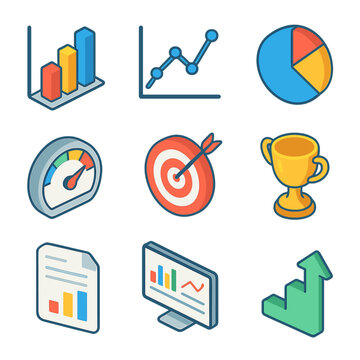 Isometric Kpi Icon Speedometer Chart Images – Browse 14,596 Stock Photos, Vectors, and ...
